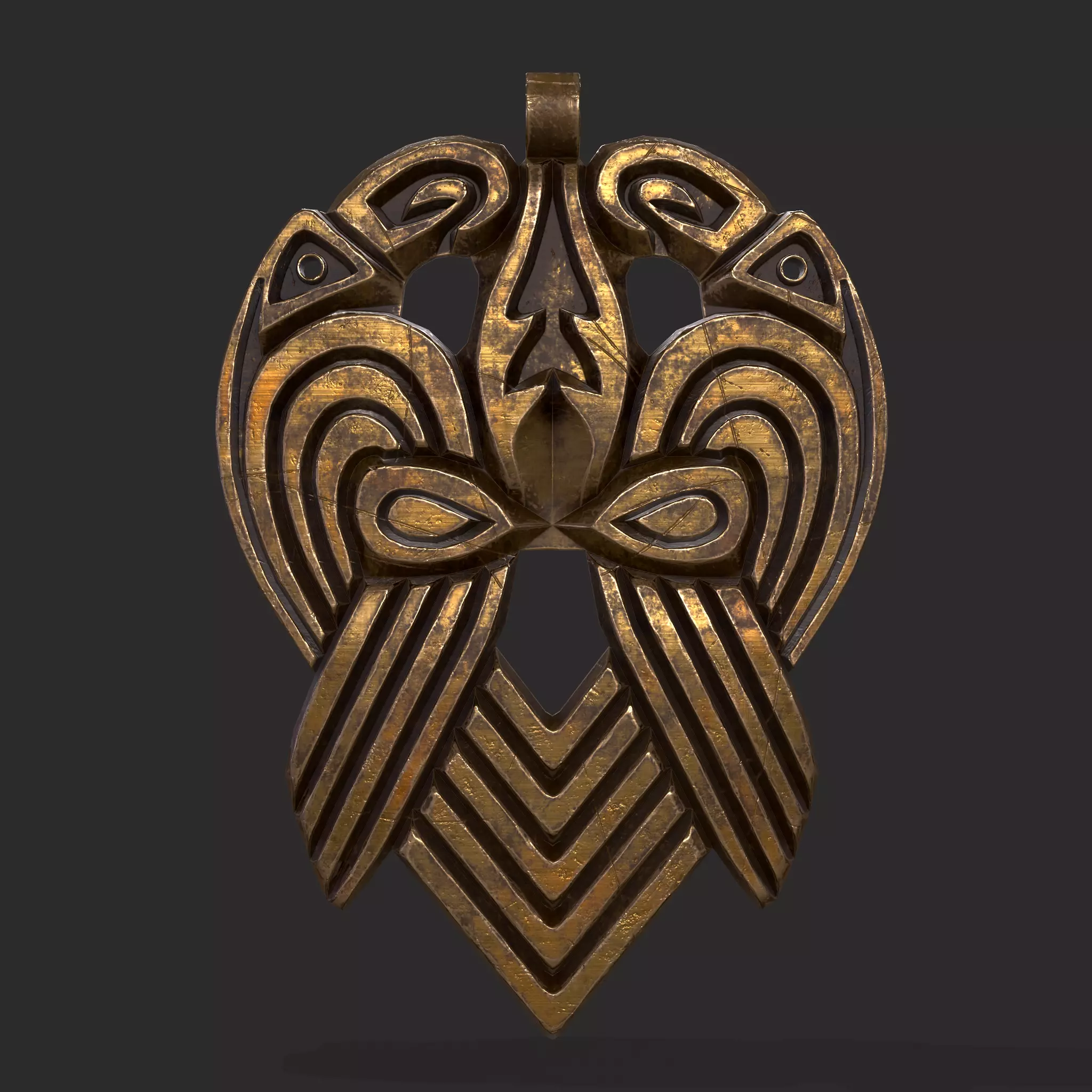 Anglo Saxon Pendant Low-poly 3D model_0