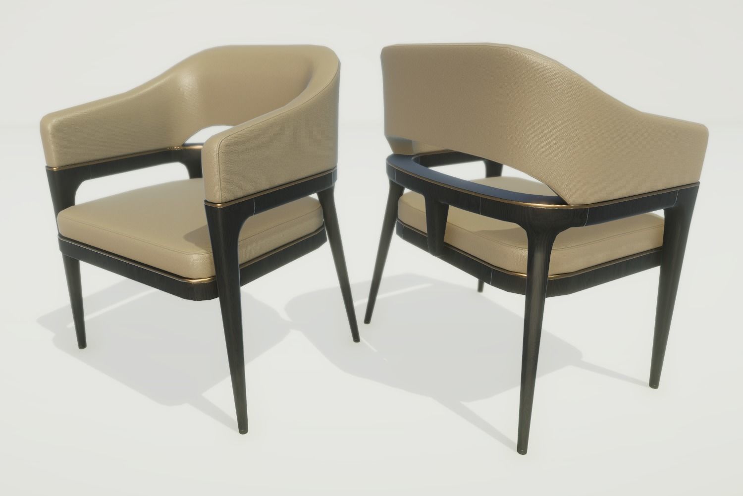 Modern Chair Low-poly 3D model_5