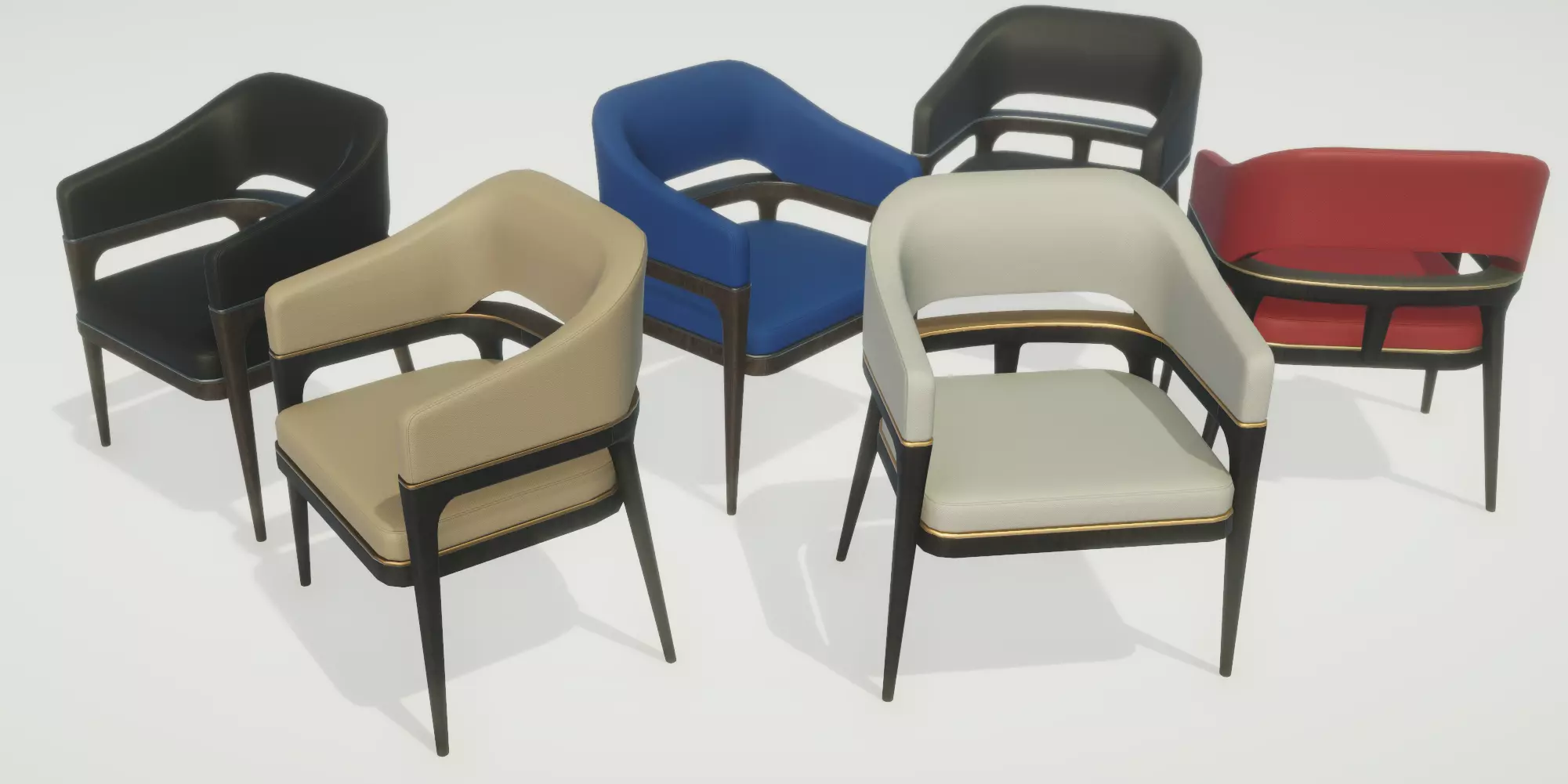 Modern Chair Low-poly 3D model_0