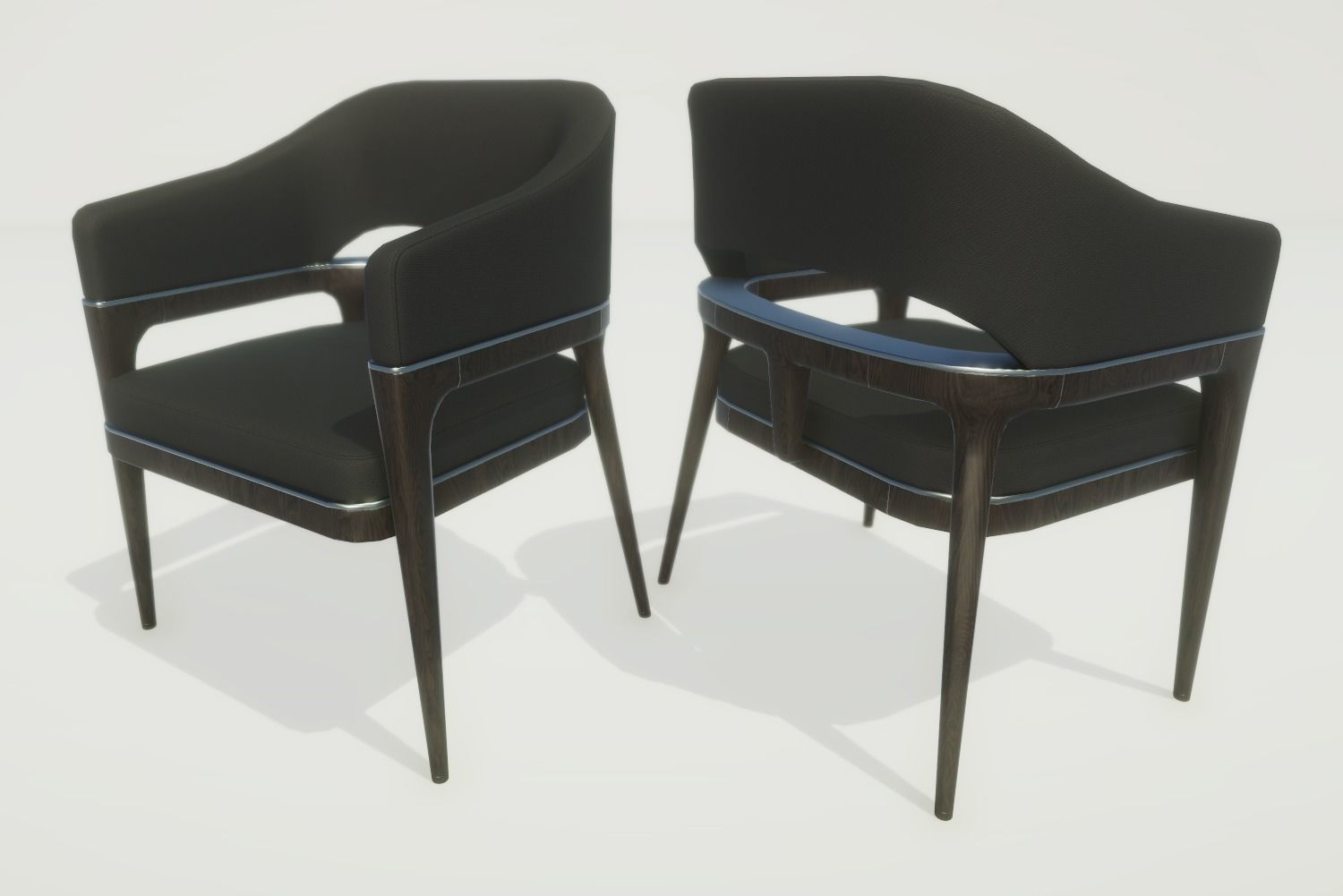 Modern Chair Low-poly 3D model_2