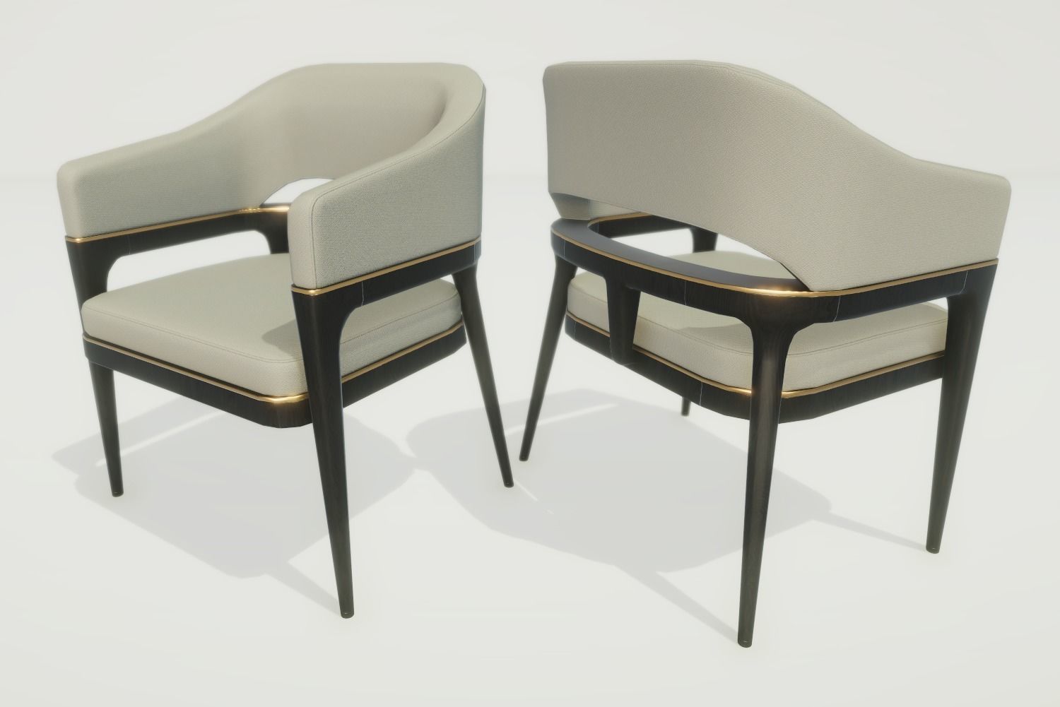 Modern Chair Low-poly 3D model_4