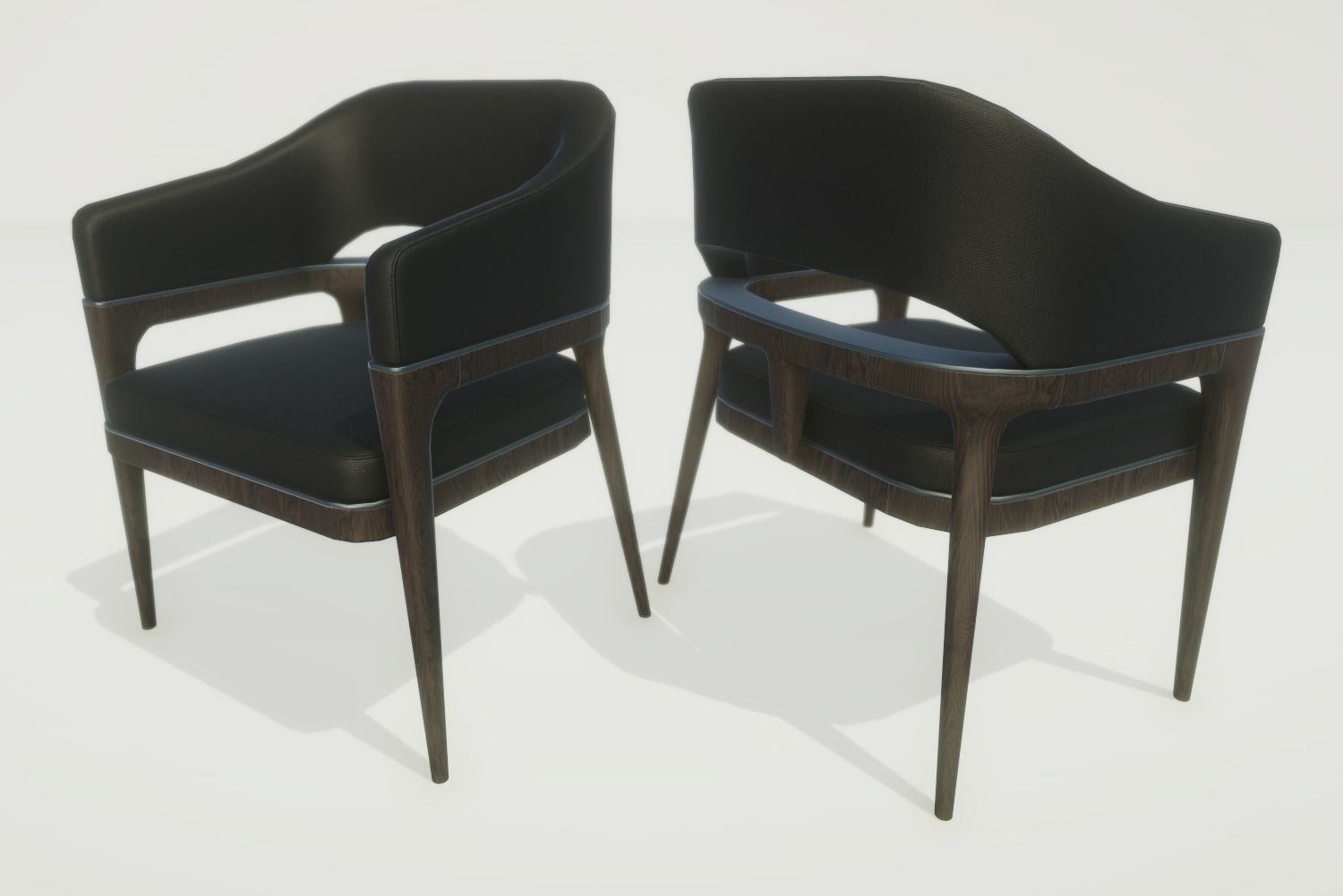 Modern Chair Low-poly 3D model_3