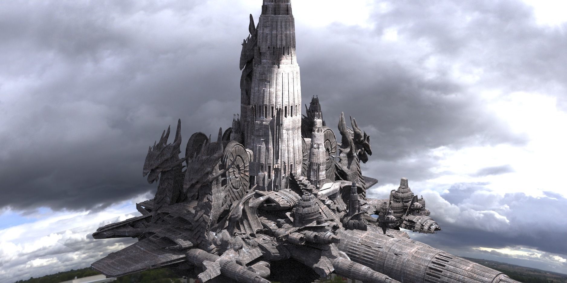 Ancient Gods Floating City 3D model_1