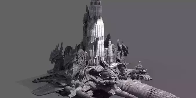 Ancient Gods Floating City 3D model