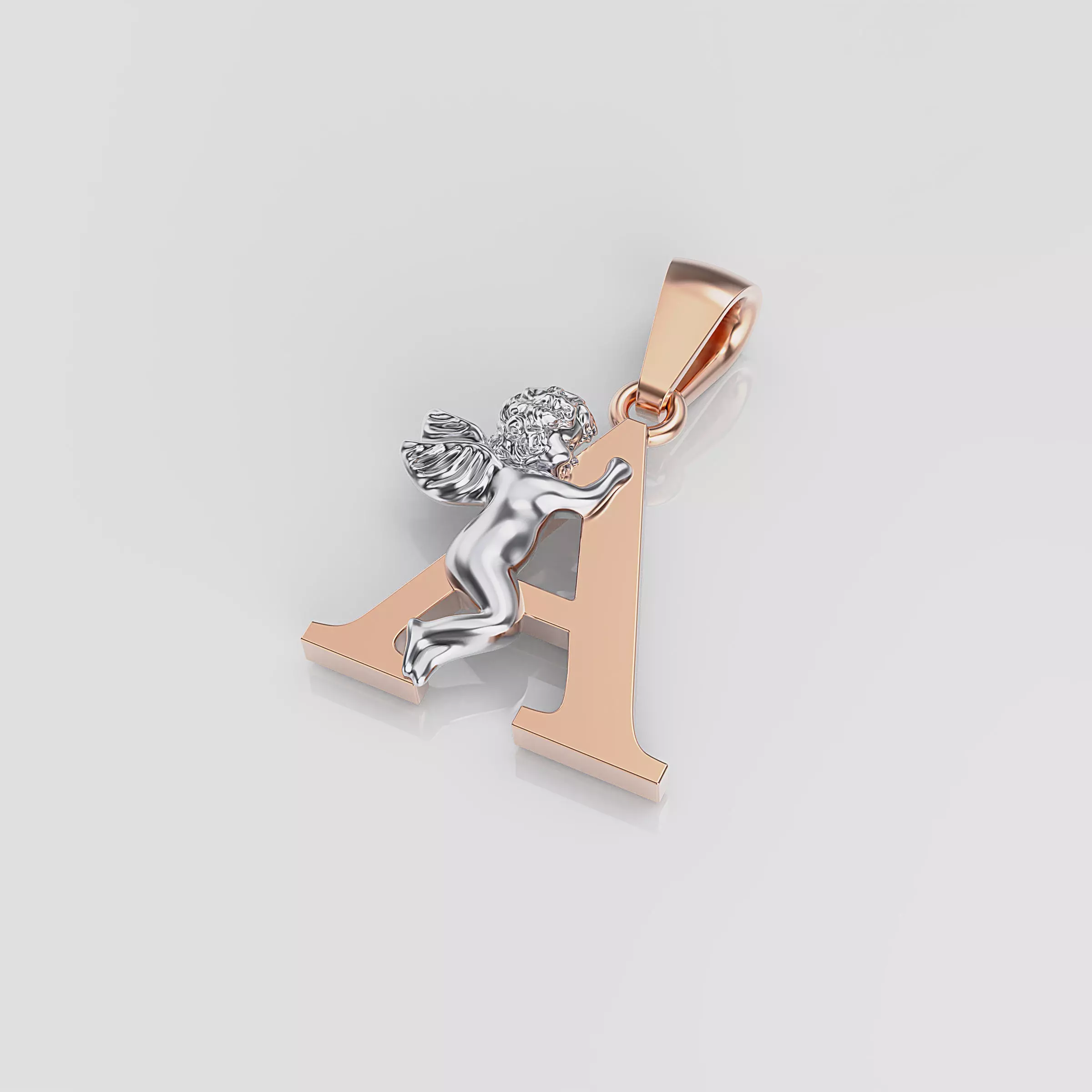 Pendant Letter A 3D print model_0