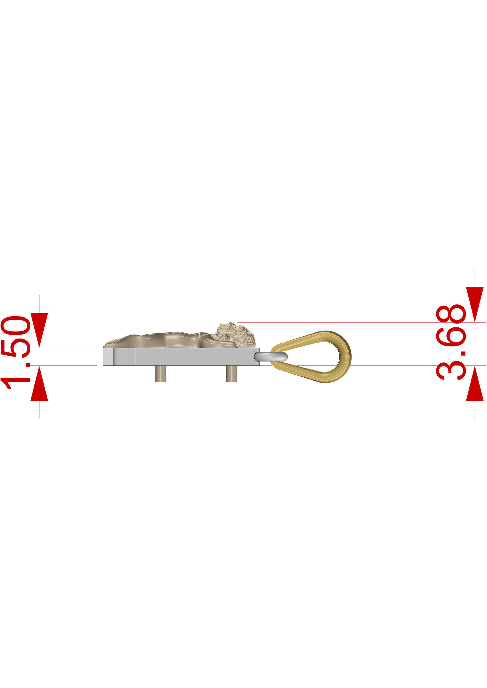 Pendant Letter A 3D print model_5