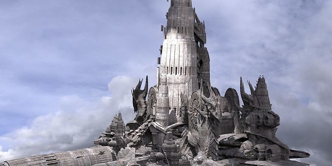 Ancient Gods Floating City  2 3D model