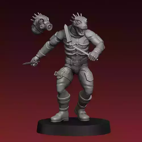 Kaiman Lizardman Dorohedoro 3D Print Miniature 3D print model