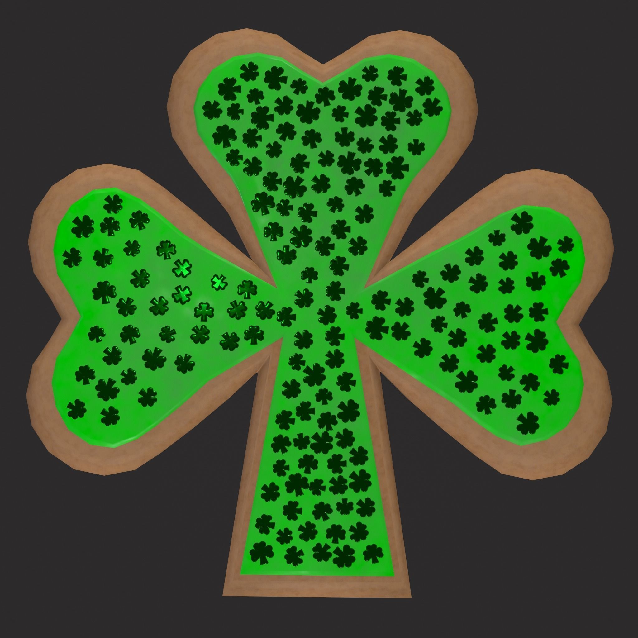 Clover Sprinkle Cookie Free low-poly 3D model_5