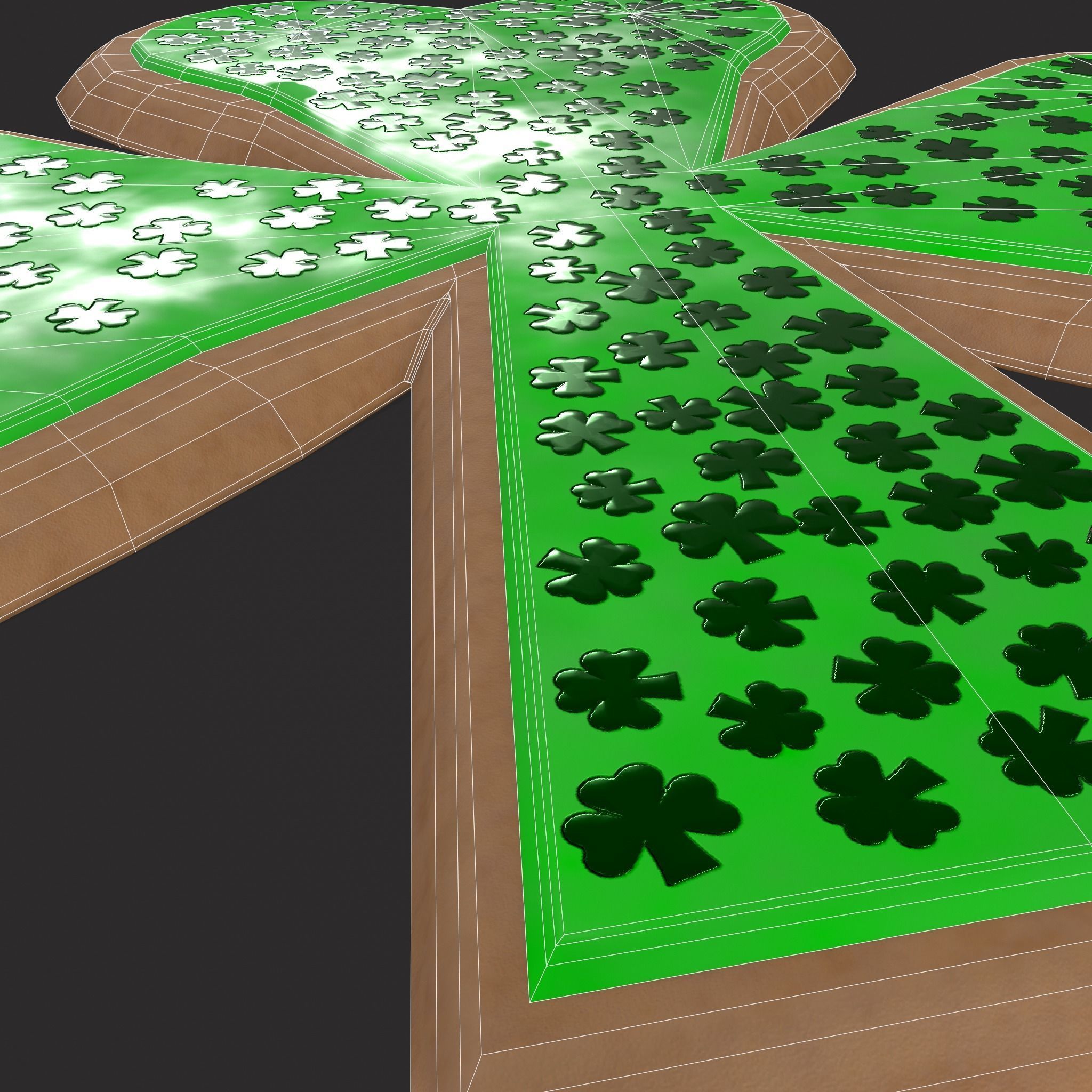 Clover Sprinkle Cookie Free low-poly 3D model_12