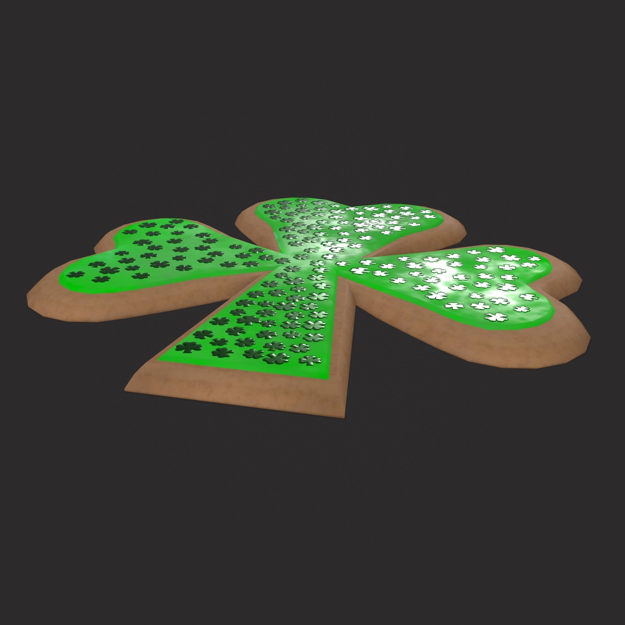 Clover Sprinkle Cookie Free low-poly 3D model_7