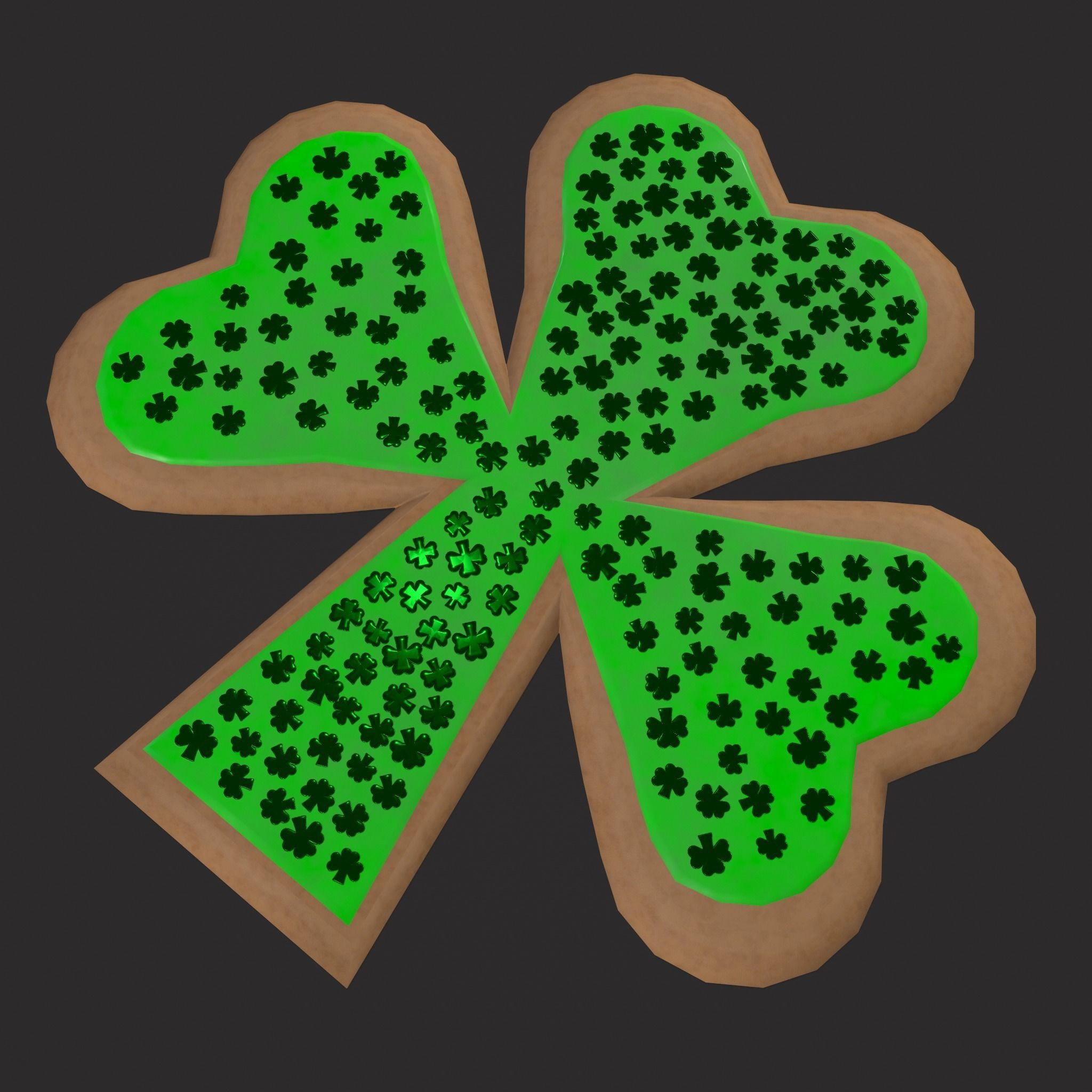 Clover Sprinkle Cookie Free low-poly 3D model_19