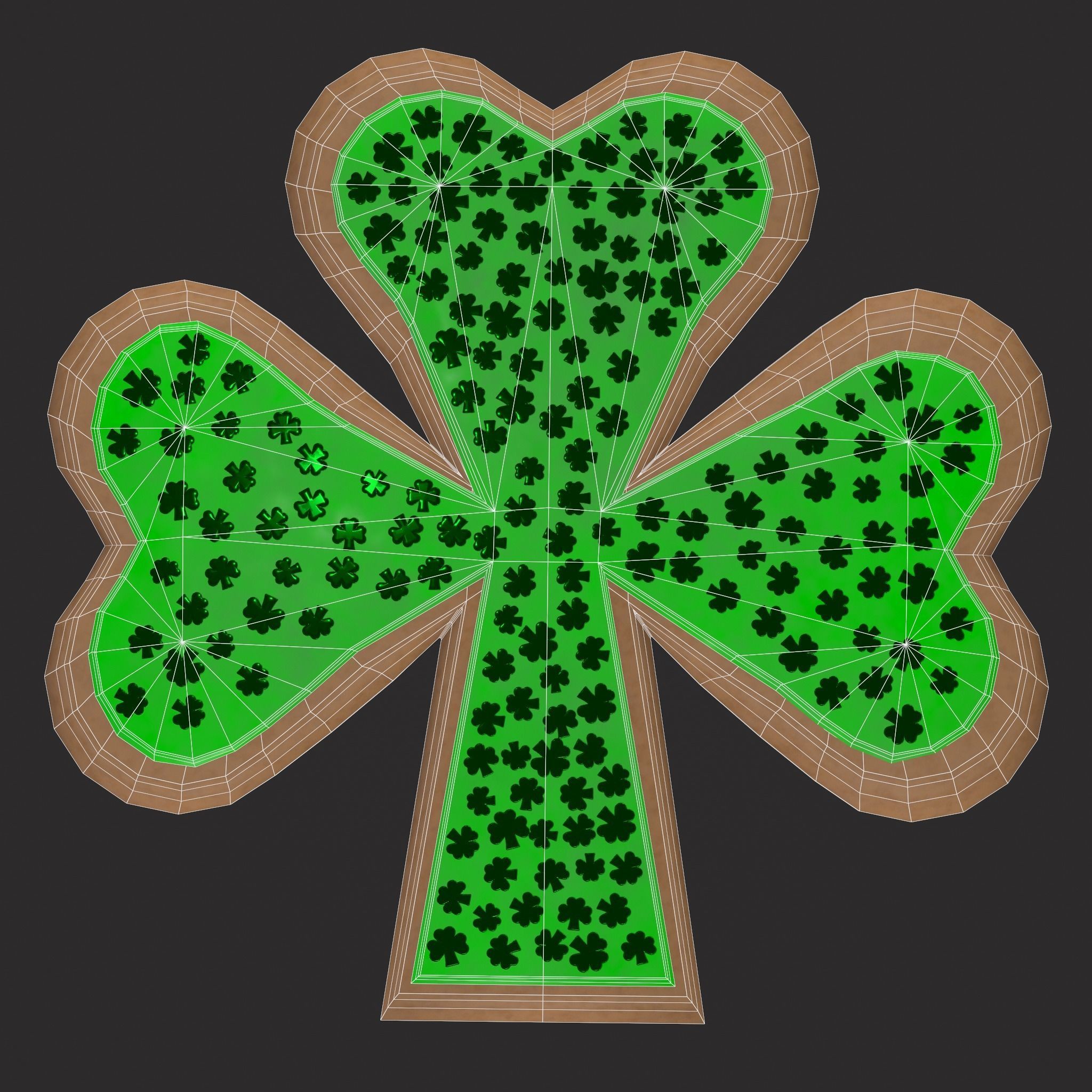 Clover Sprinkle Cookie Free low-poly 3D model_6