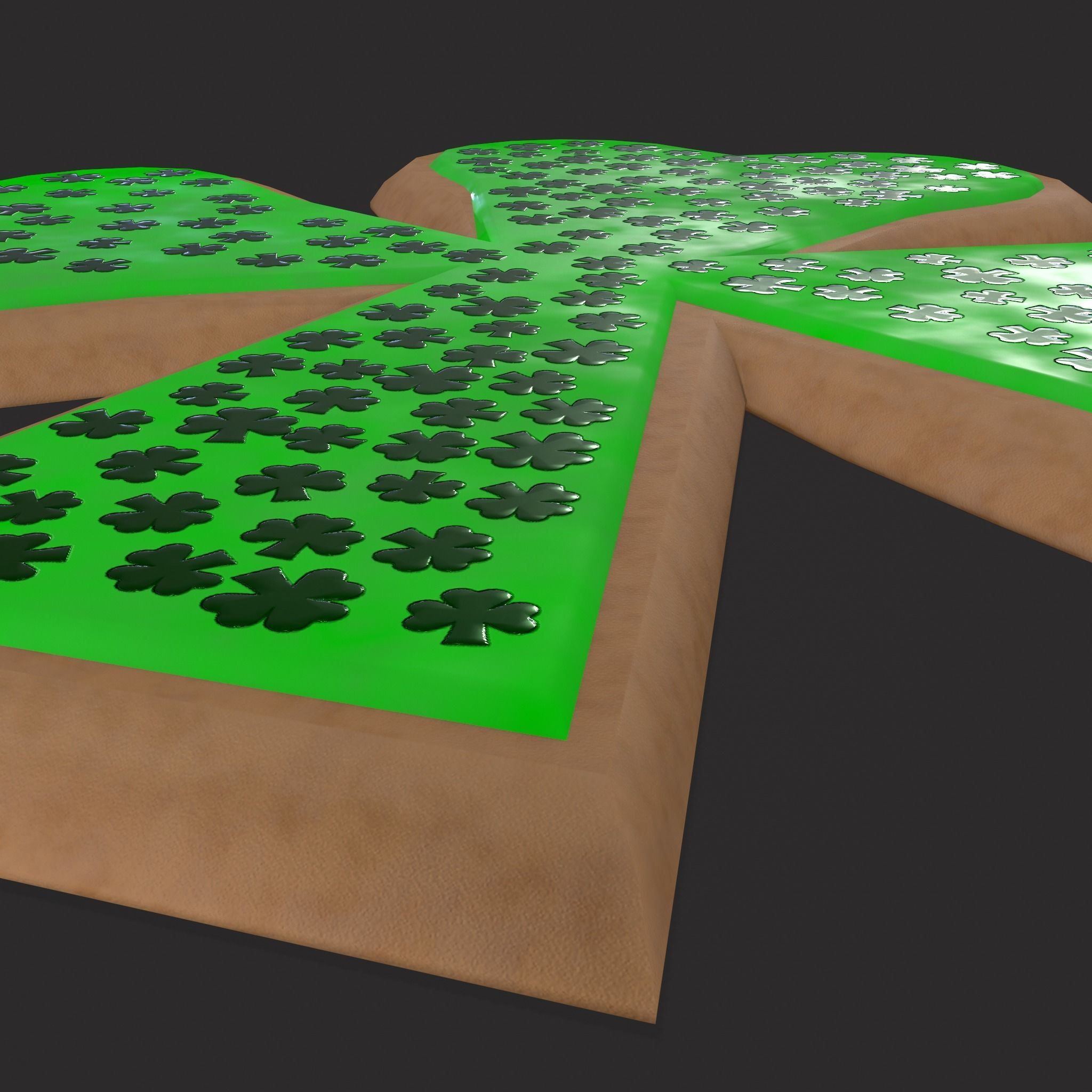 Clover Sprinkle Cookie Free low-poly 3D model_9