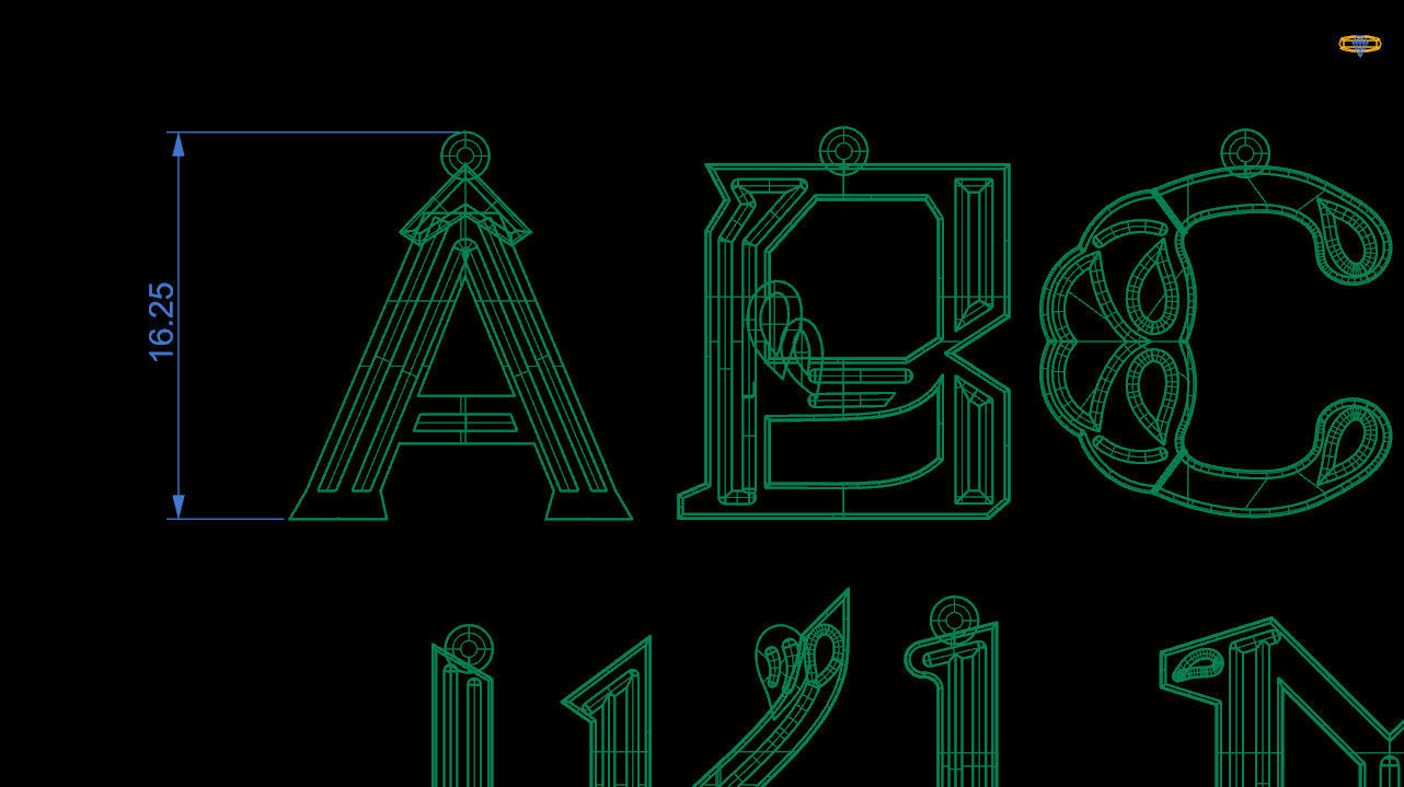 Initial Letters Pendant-Earrings Alphabets 3D Model Collection 3D print model_3