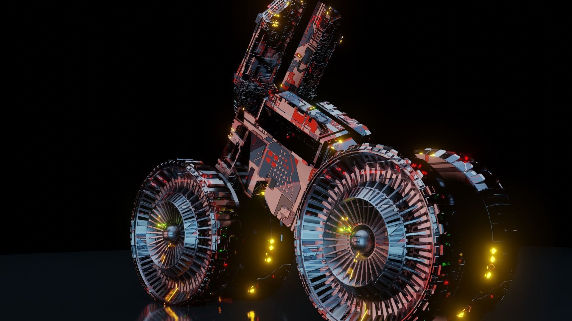 Sci-fi Bike 3D Model Low-poly 3D model_3