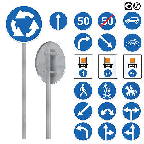 Mandatory signs 3D model