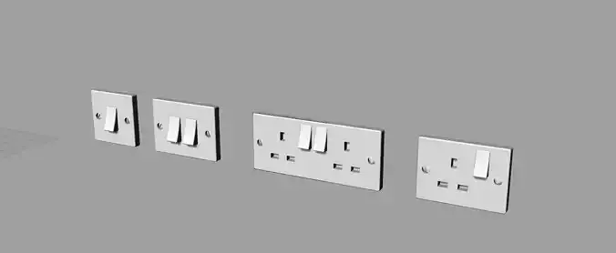 Dolls House Light Switch and Wall Plug Sockets 12th scale 3D print model