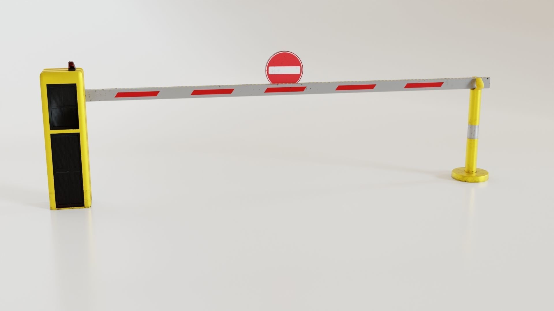 Modern Barrier Set Low-poly 3D model_5