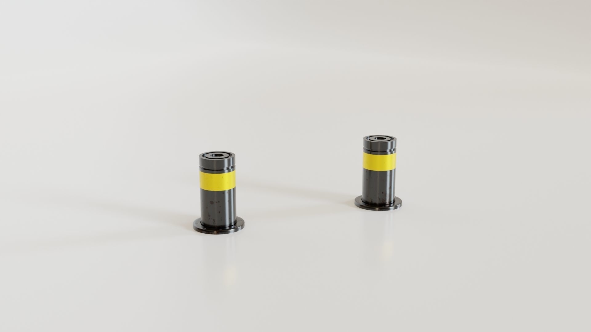 Modern Barrier Set Low-poly 3D model_3