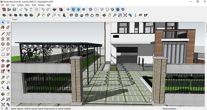 3d model villa iron glass roof art interior 3D model 3D model 3D model