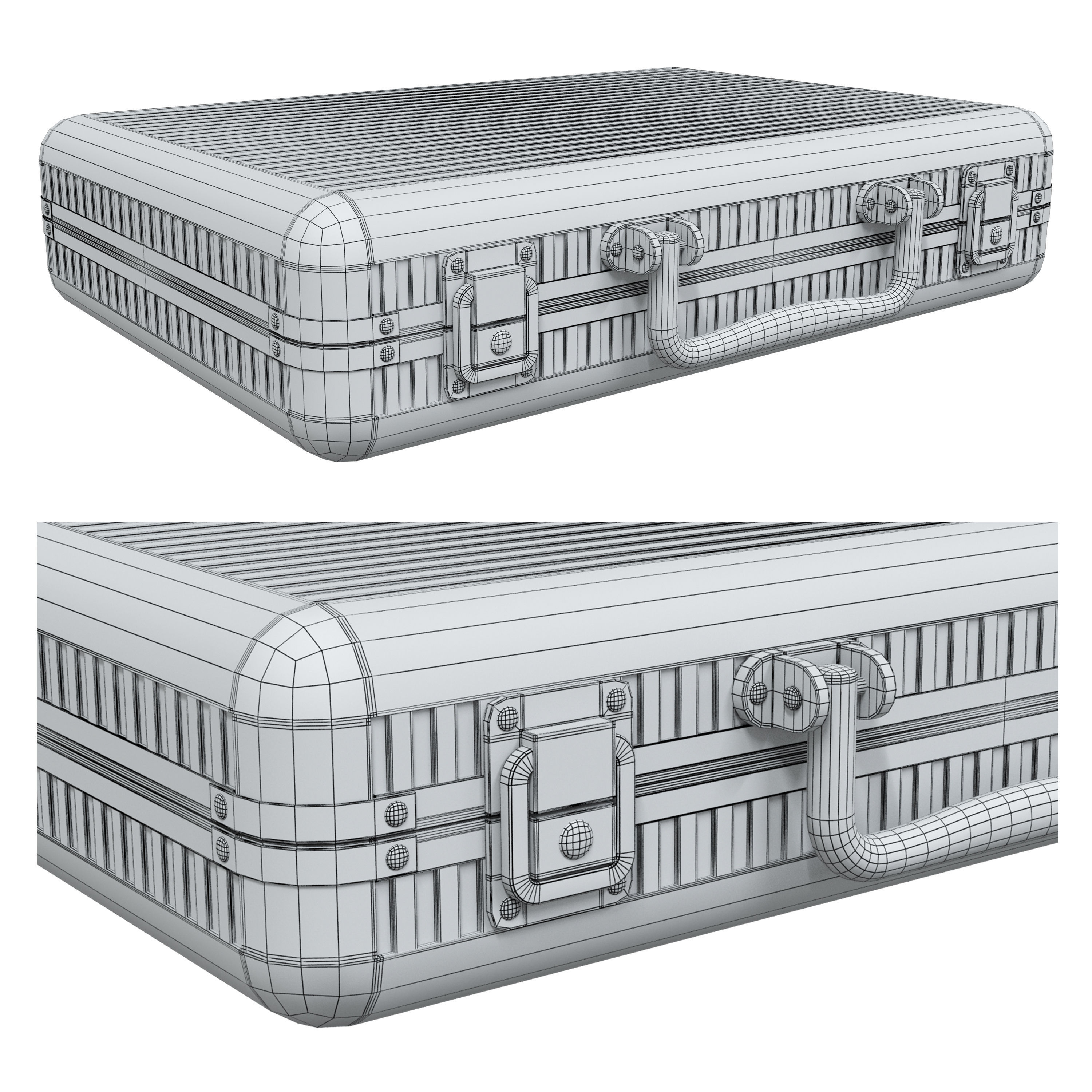 Metal suitcase  set of metal suitcases Barbecue metal suitcase 3D model_4