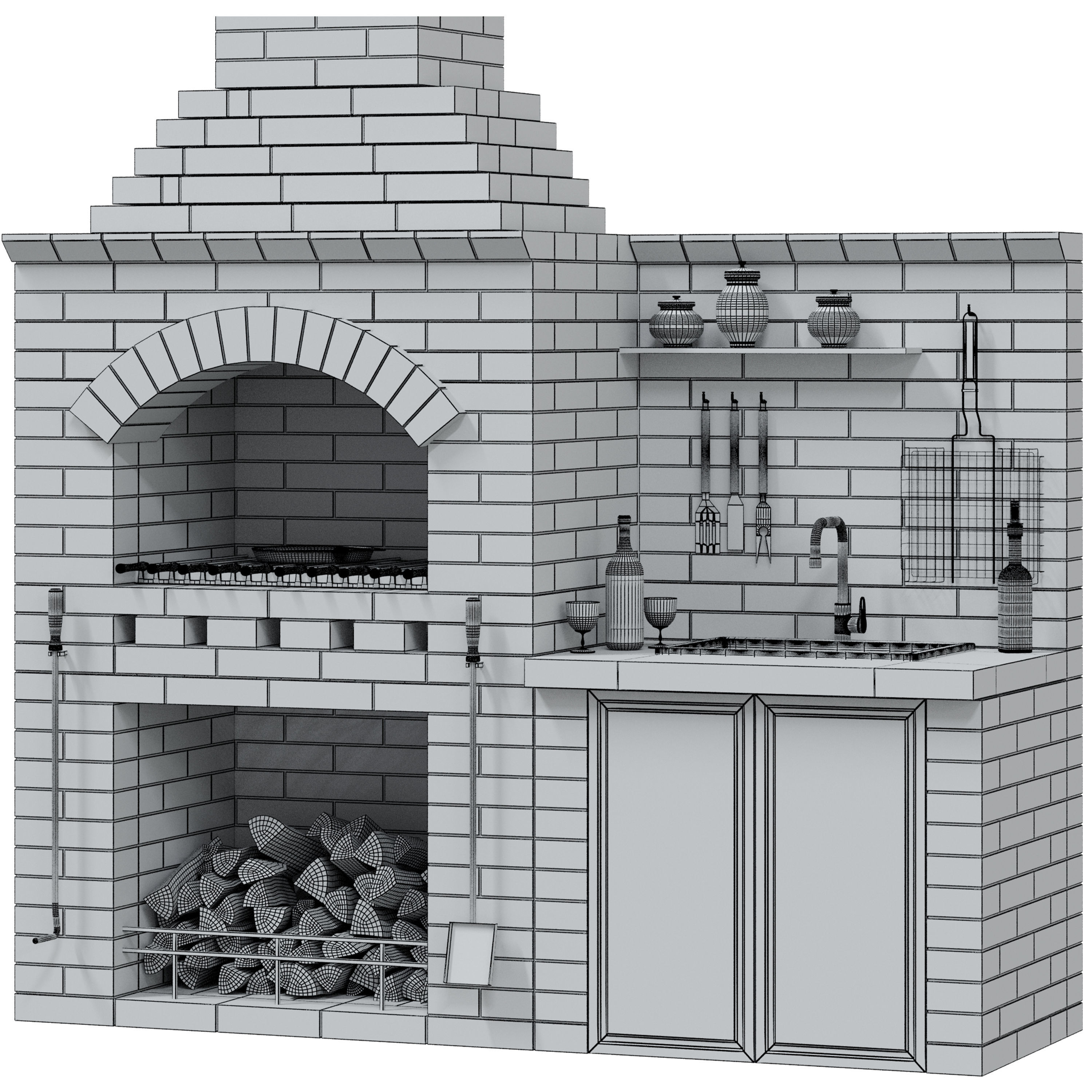 Barbecue M R 78 radius BBQ 3D model_5