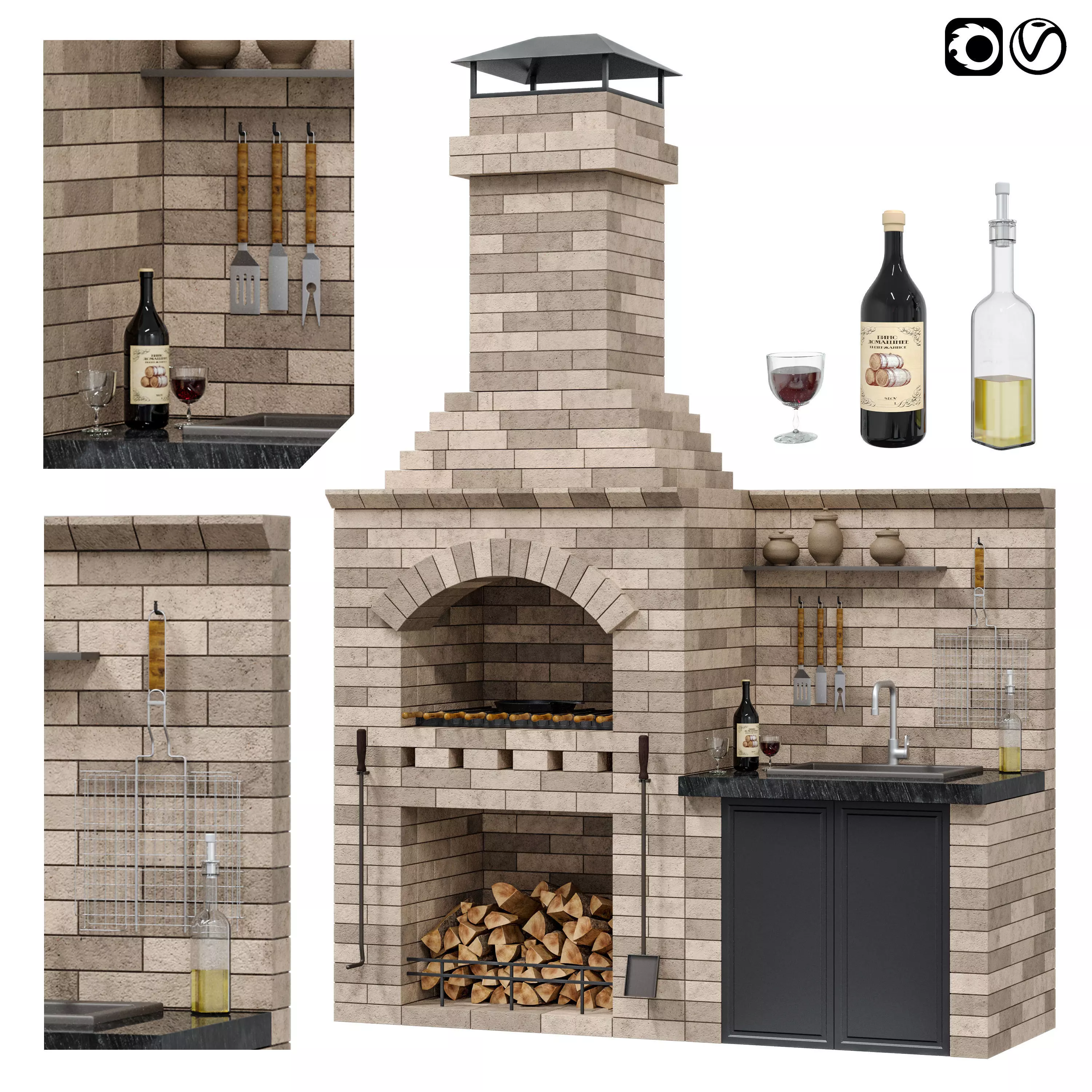 Barbecue M R 78 radius BBQ 3D model_0