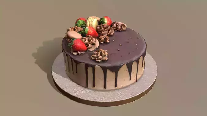 Chocolate Strawberry Drip Cake