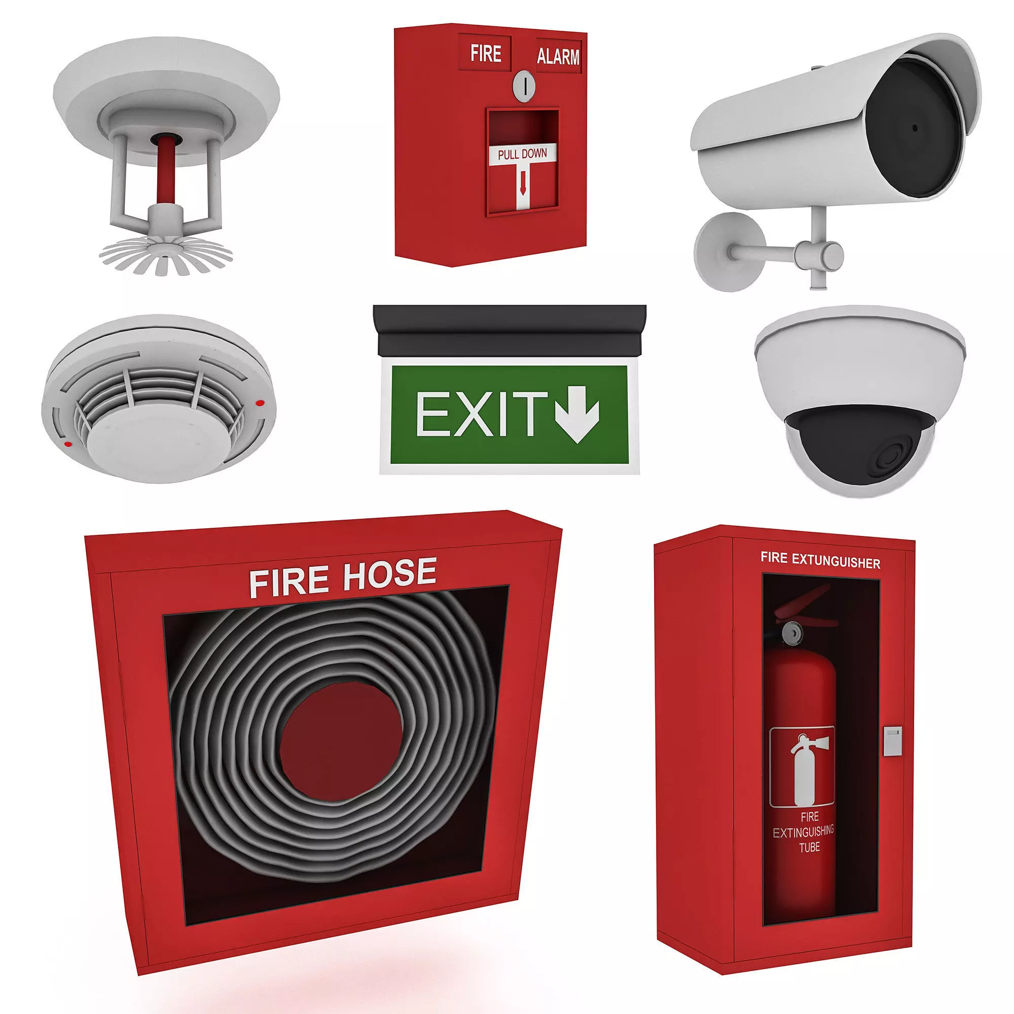 Security System Collection Low-poly 3D model
