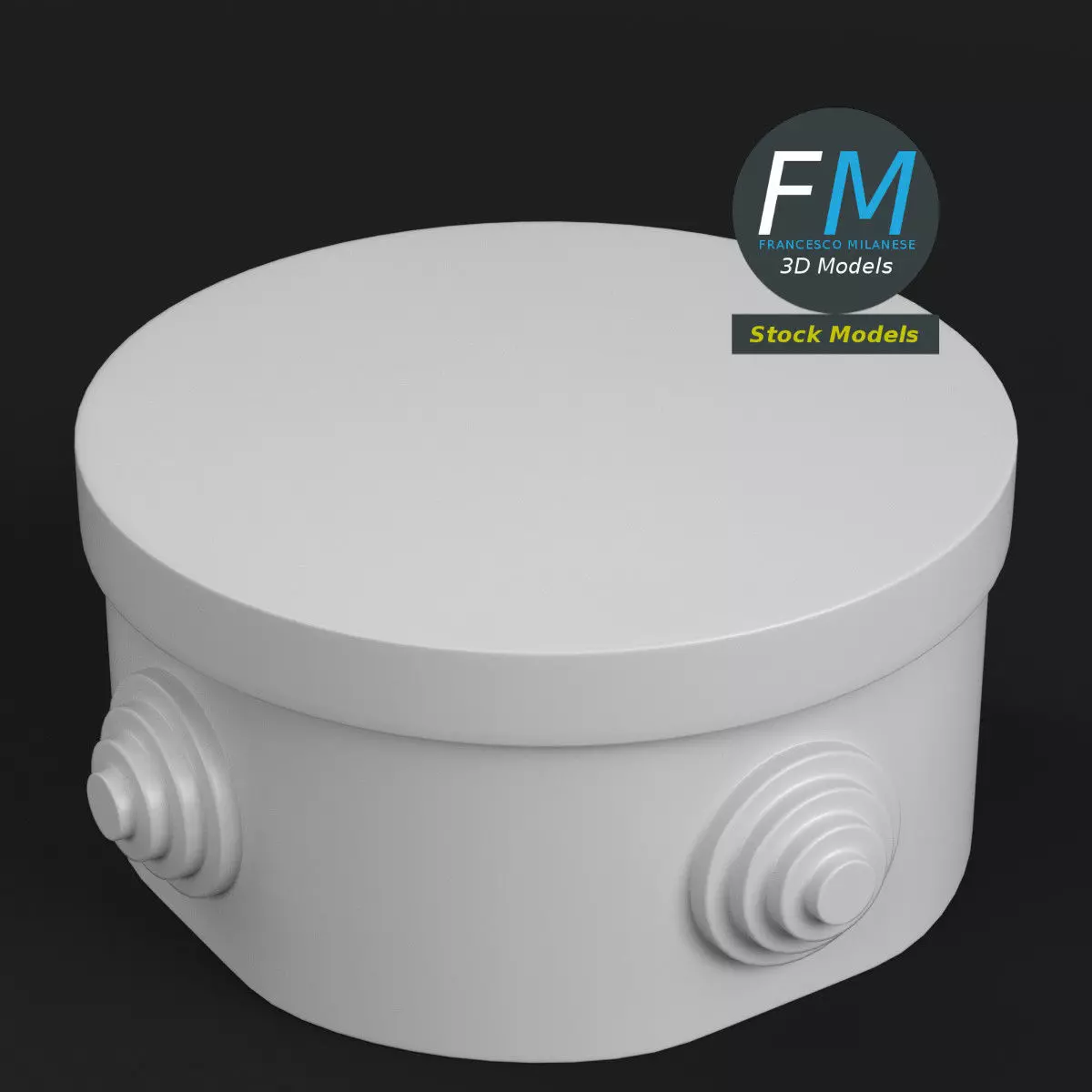 Round junction box 3D model_0