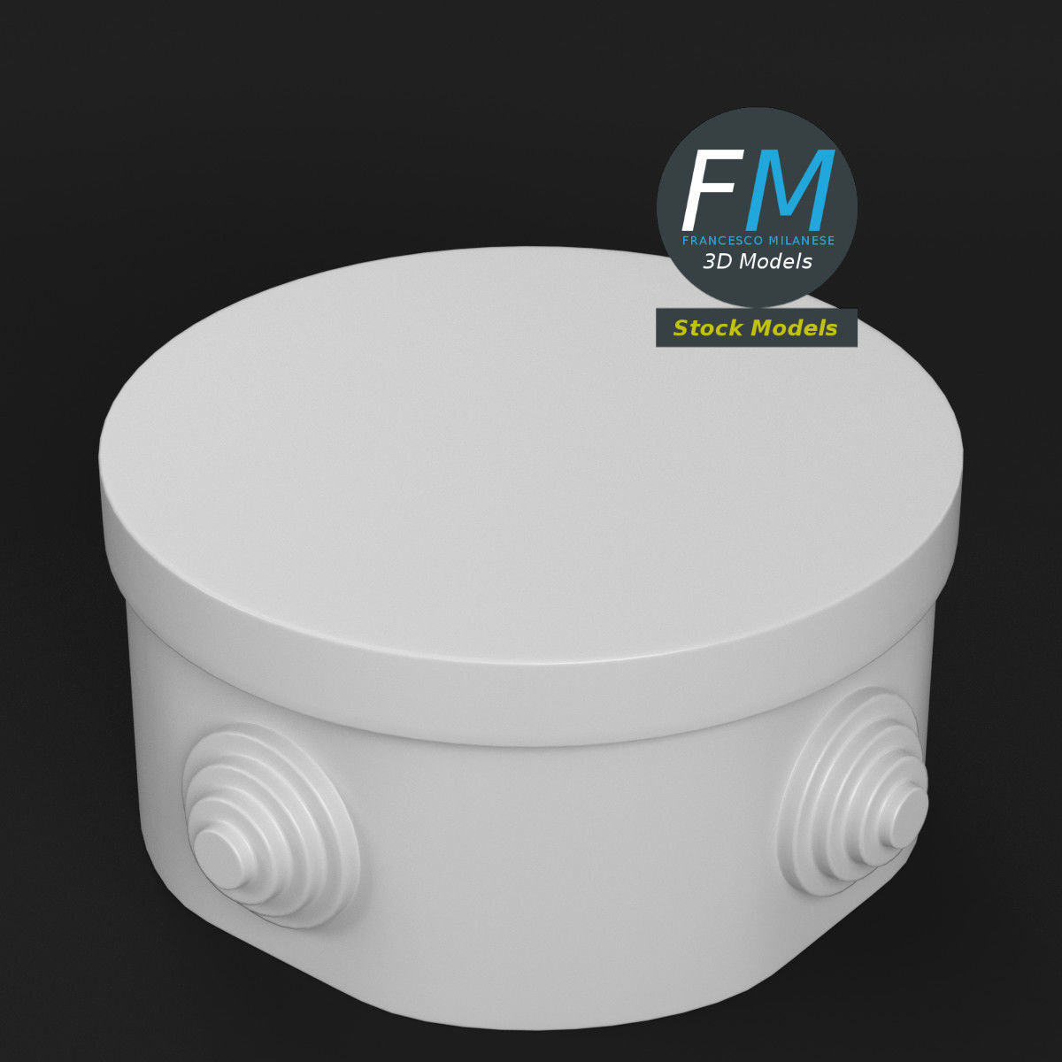 Round junction box 3D model_2