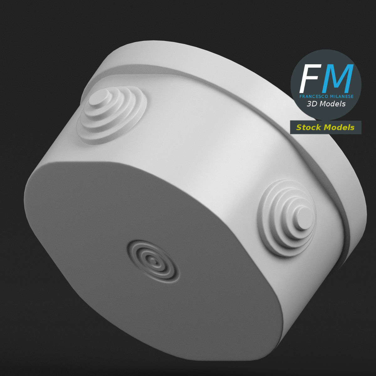 Round junction box 3D model_4