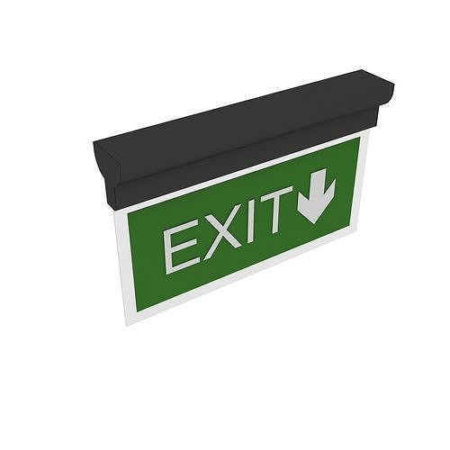 exit sign low poly model Low-poly 3D model