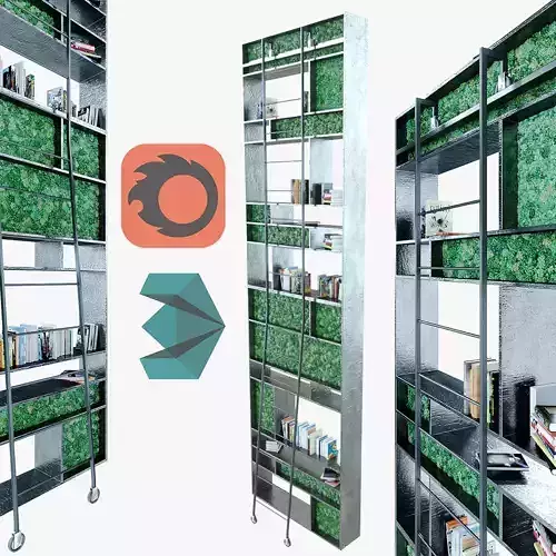 loft bookcase Furniture partition with books and plants