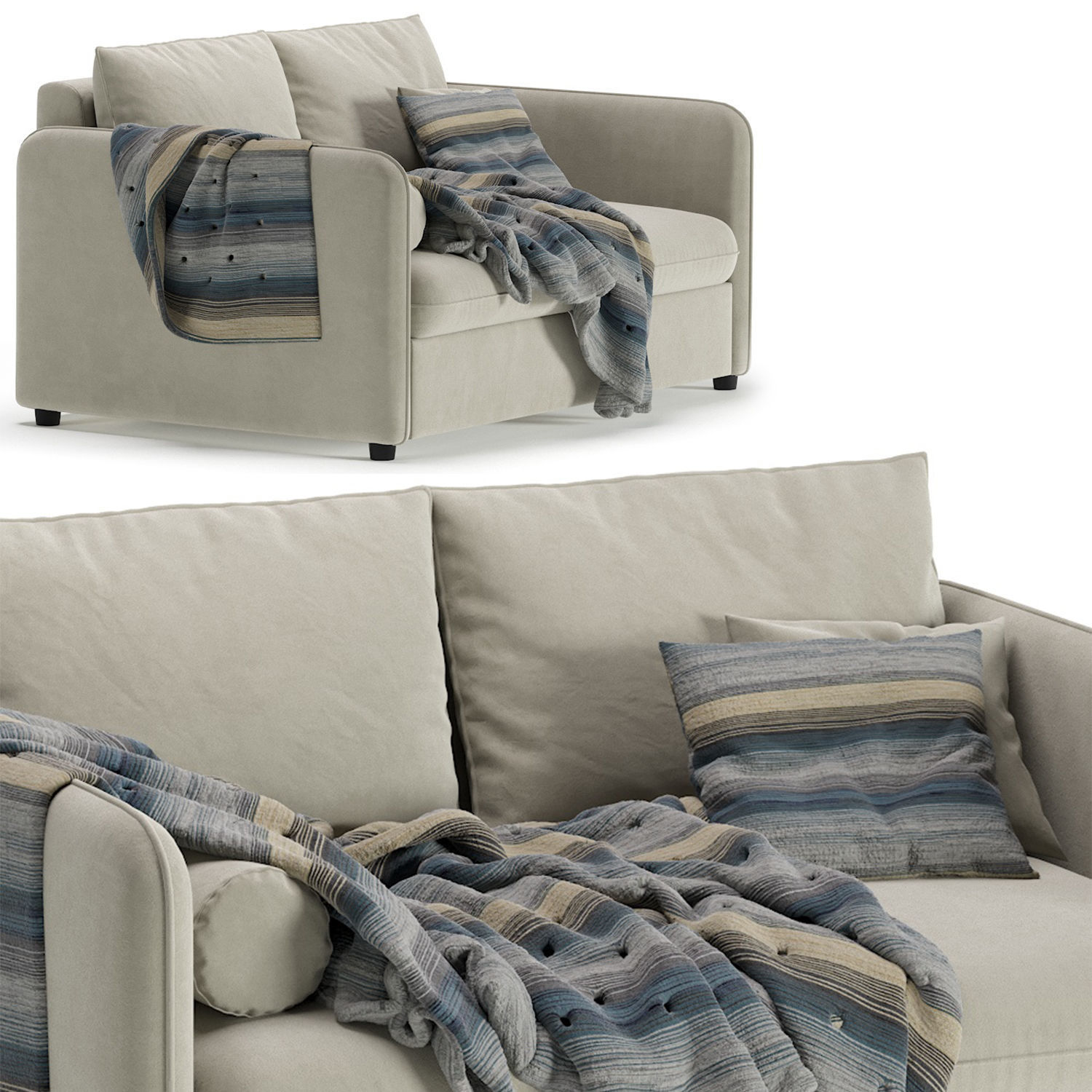 Mons Wagon Sofa By Skdesign 3D model_2