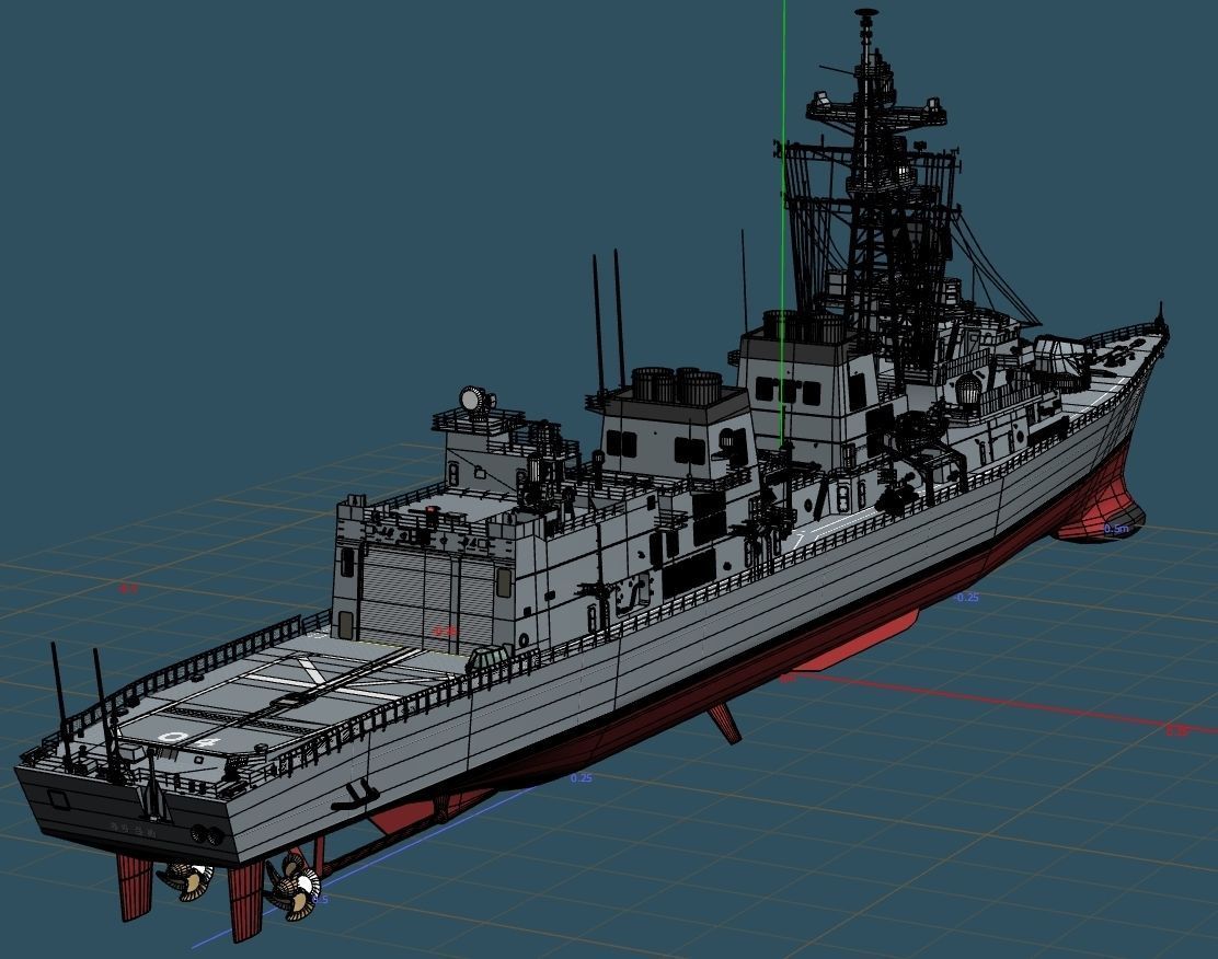 JMSDF Takanami class destroyer DD104 kirisame 3D model_11