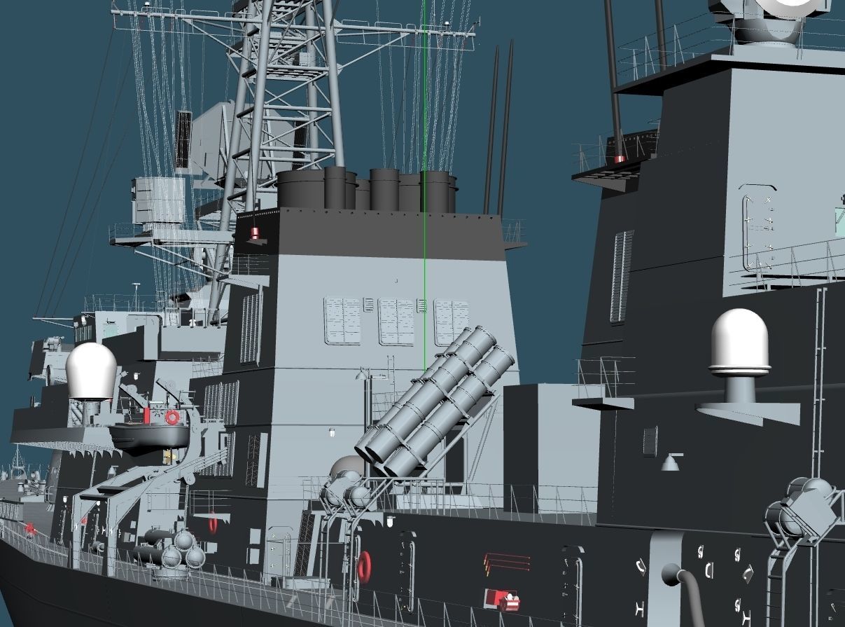 JMSDF Takanami class destroyer DD104 kirisame 3D model_22