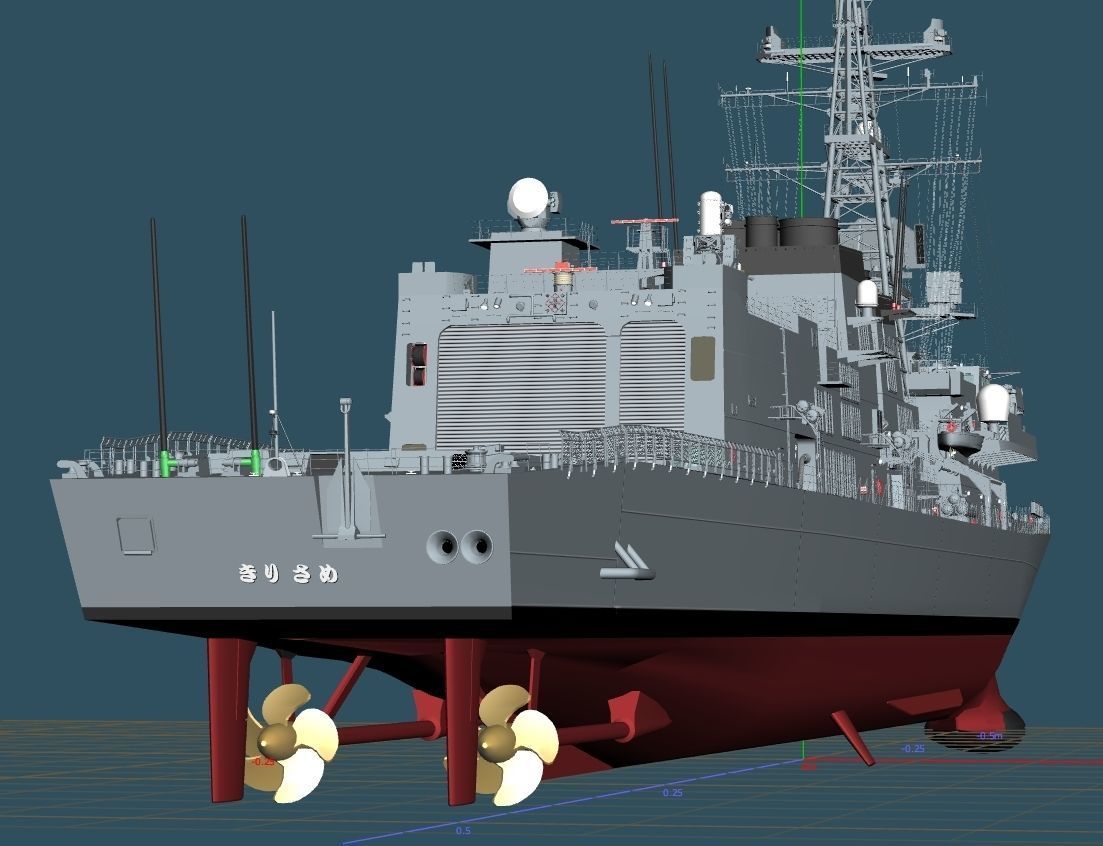 JMSDF Takanami class destroyer DD104 kirisame 3D model_23