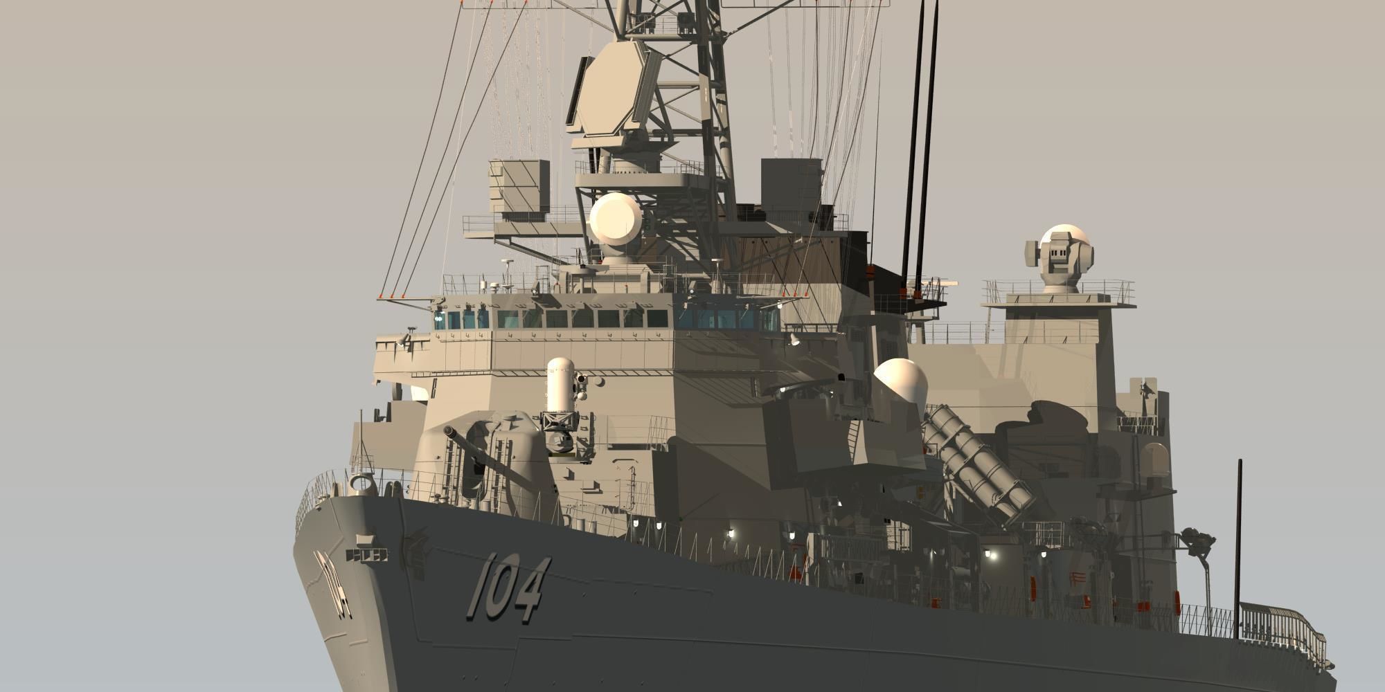 JMSDF Takanami class destroyer DD104 kirisame 3D model_5