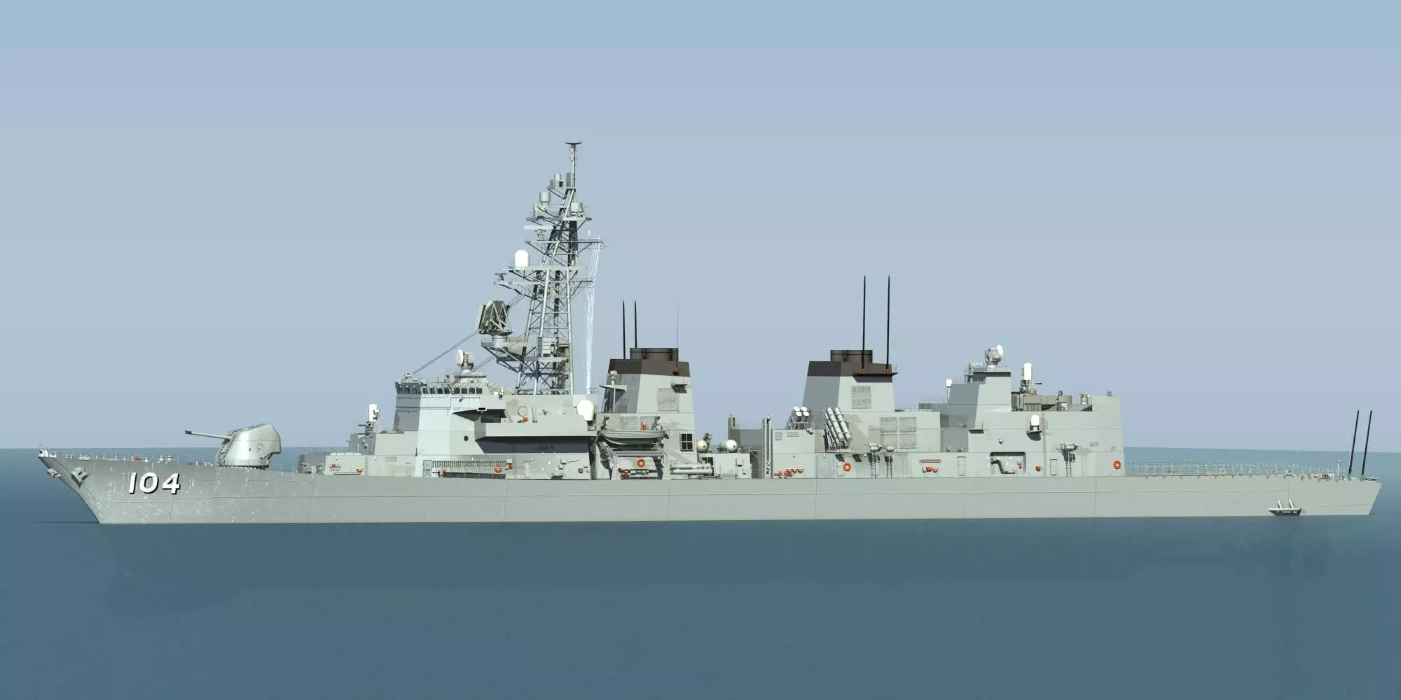 JMSDF Takanami class destroyer DD104 kirisame 3D model_0