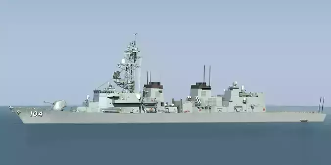 JMSDF Takanami class destroyer DD104 kirisame 3D model