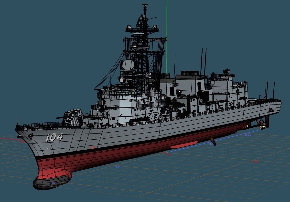 JMSDF Takanami class destroyer DD104 kirisame 3D model_10