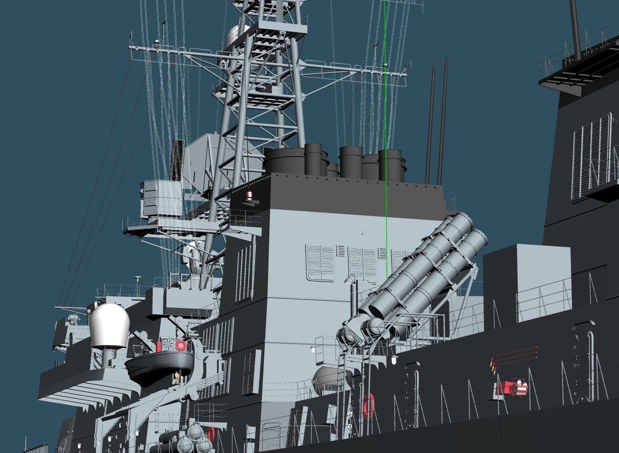 JMSDF Takanami class destroyer DD104 kirisame 3D model_15