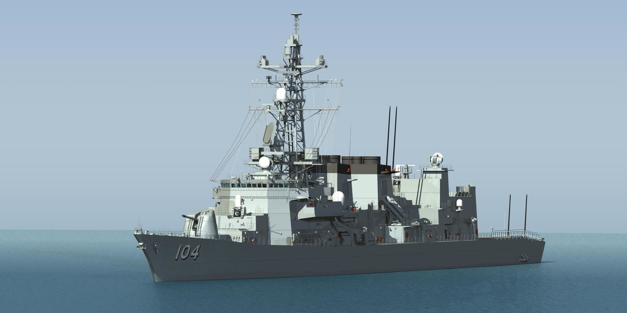JMSDF Takanami class destroyer DD104 kirisame 3D model_1