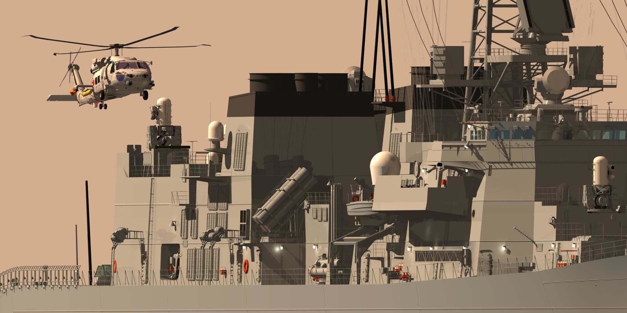 JMSDF Takanami class destroyer DD104 kirisame 3D model_7