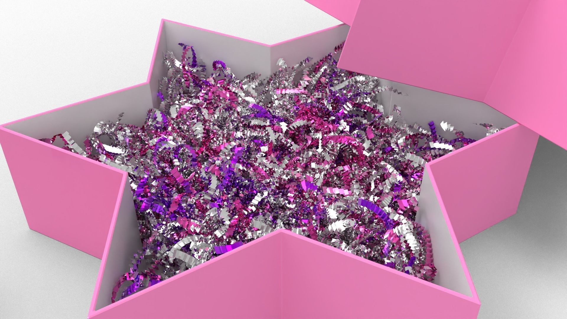 Crinkle Paper Gift Box Star Shape 3D model_1