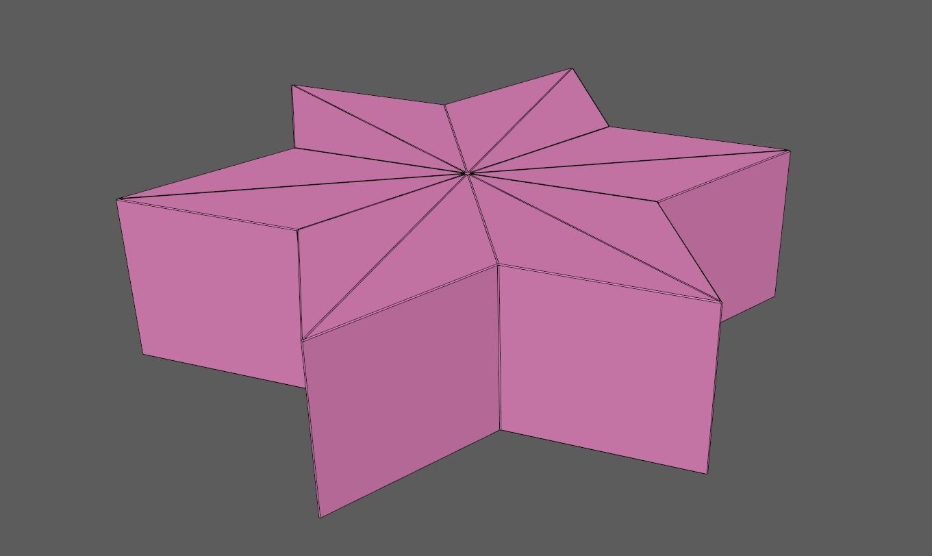 Crinkle Paper Gift Box Star Shape 3D model_4