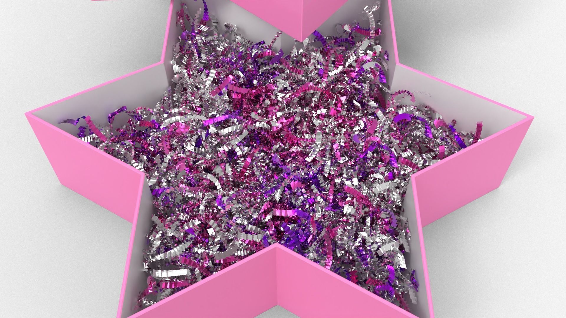 Crinkle Paper Gift Box Star Shape 3D model_3