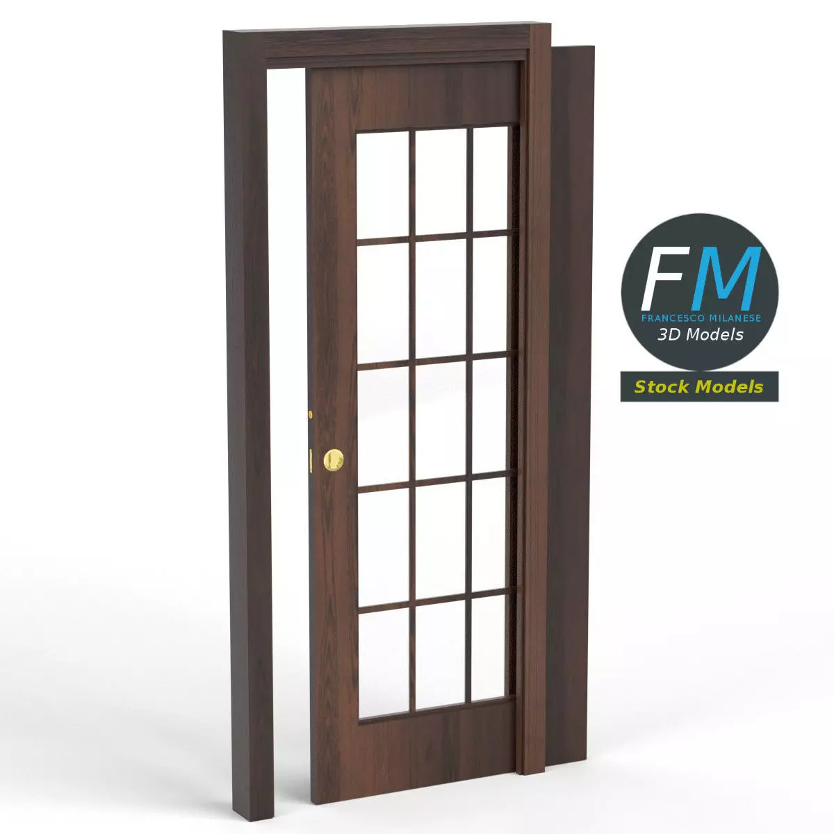 Sliding glass door 2 3D model_0